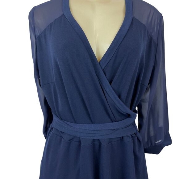 Simple Life Women's Navy Wrap Dress Sz L - Picture 5 of 9
